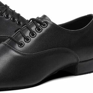 Men's Ballroom Dance Shoes Black Velvet Sole Tango Salsa Latin Size  13